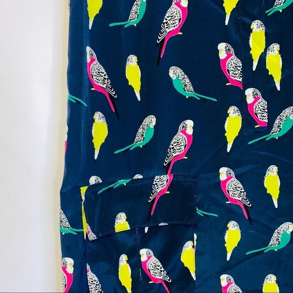 Banana Republic Bird Printed Multicolored Dress Size 2 - Picture 5 of 11